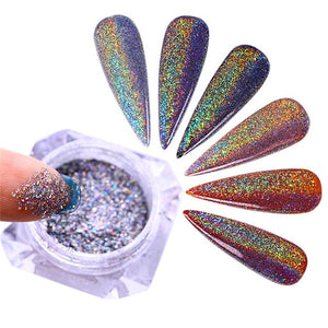 BORN PRETTY Galaxy Holographic Nail Glitter Laser Holo Nail Sequins Paillettes Pigment Powder Nail Art Dust 0.2g 0.5g Optional