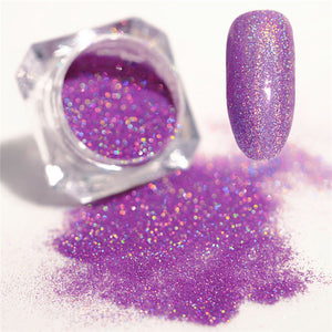 BORN PRETTY Galaxy Holographic Nail Glitter Laser Holo Nail Sequins Paillettes Pigment Powder Nail Art Dust 0.2g 0.5g Optional