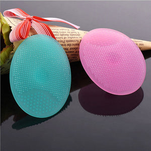 Hot Sale 1 PC Silicone Gel Egg Shaped Washing Face Cleaning Pad Facial Exfoliating Brush SPA Skin Scrub Bath Tool Random Color