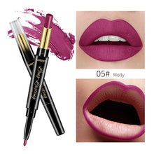 Load image into Gallery viewer, 15 Color Lips Makeup Lipstick Sexy Red Lip Matte Long Lasting Lip Pencil Waterproof Stick Liner Double-end Black Matte Lipsticks