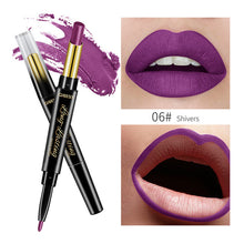 Load image into Gallery viewer, 15 Color Lips Makeup Lipstick Sexy Red Lip Matte Long Lasting Lip Pencil Waterproof Stick Liner Double-end Black Matte Lipsticks