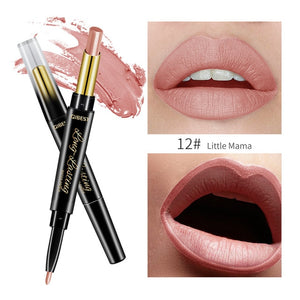 15 Color Lips Makeup Lipstick Sexy Red Lip Matte Long Lasting Lip Pencil Waterproof Stick Liner Double-end Black Matte Lipsticks