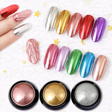 Load image into Gallery viewer, Born Queen Super Shine Nail Glitters Mirror Titanium Powder Rose Gold Silver Metallic Manicure Nail Art Chrome Dust Decoration