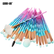 Load image into Gallery viewer, MAANGE 20pcs Makeup Brushes Set Professional Eyeliner Eye Shadow Brow Lip Foundation Brush Set for Women Beauty Cosmetics