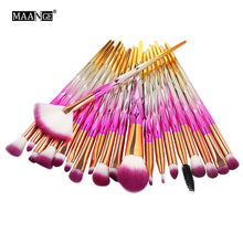 Load image into Gallery viewer, MAANGE 20pcs Makeup Brushes Set Professional Eyeliner Eye Shadow Brow Lip Foundation Brush Set for Women Beauty Cosmetics
