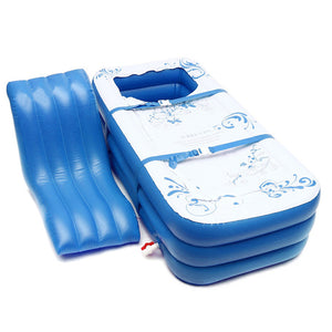 165x85x45cm Blue Large Size Inflatable Bath Bathtub SPA PVC Folding Portable For Adults With Air Pump Household Inflatable Tub