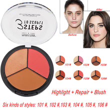 Load image into Gallery viewer, BEAUTY MEAKUP NEW 3 in 1 Makeup Cream Highlight Brightening Matte Blush Matte Repair corrector maquillaje paleta