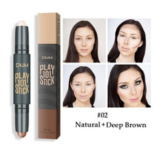 Load image into Gallery viewer, Makeup Base Contour Eyes Concealer Cream Stick Bronzer Cover Dark Circle Highlighter Skin Brighten 2 Colors Make Up Primer