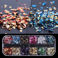 Load image into Gallery viewer, 1pcs Aluminum Flakes Sequins Nail Glitter Powder Irregular Mirror Chrome Pigment Paillette Foil Manicure Nail Art Decor JI950